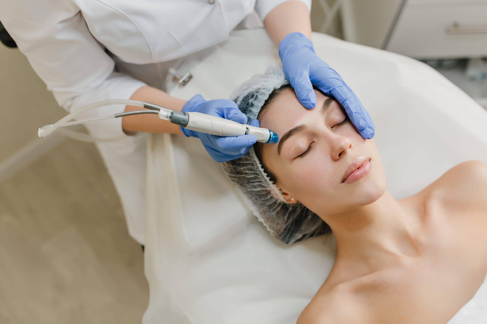 Therapy facial treatment and microdermabrasion